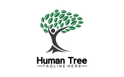 Conceito de árvore humana amor salvar logotipo verde versão 16