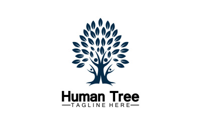 Conceito de árvore humana amor salvar logotipo verde versão 23