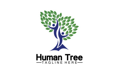 Conceito de árvore humana amor salvar logotipo verde versão 24