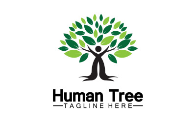 Conceito de árvore humana, amor, salvar logotipo verde, versão 2