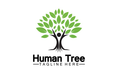 Conceito de árvore humana amor salvar logotipo verde versão 4