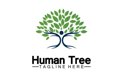 Conceito de árvore humana amor salvar logotipo verde versão 8