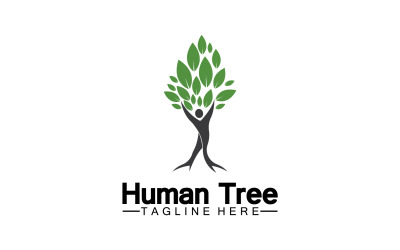 Conceito de árvore humana amor salvar logotipo verde versão 9