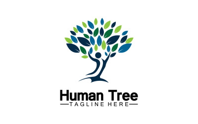 Concept d&amp;#39;arbre humain amour sauver logo vert version 15
