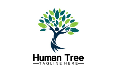 Concepto de árbol humano amor guardar logo verde versión 1