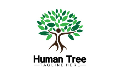 Concetto di albero umano amore salva logo verde versione 6