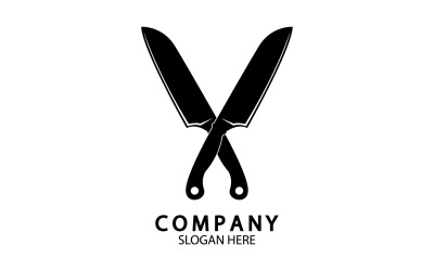 Kitchen knife symbol template logo vector version 34