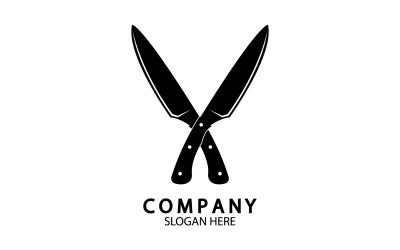 Kitchen knife symbol template logo vector version 35
