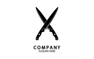 Kitchen knife symbol template logo vector version 38
