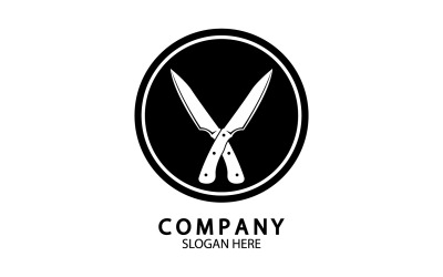 Kitchen knife symbol template logo vector version 47