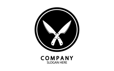 Kitchen knife symbol template logo vector version 48