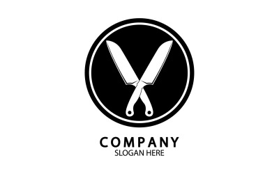 Kitchen knife symbol template logo vector version 58
