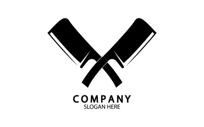 Kökskniv symbol mall logotyp vektor version 19