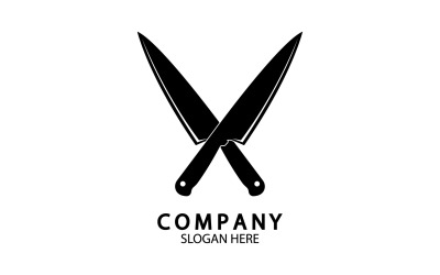 Kökskniv symbol mall logotyp vektor version 28