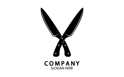 Kökskniv symbol mall logotyp vektor version 35