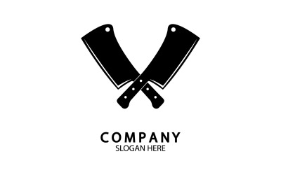 Kökskniv symbol mall logotyp vektor version 39