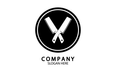 Kökskniv symbol mall logotyp vektor version 42