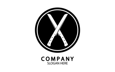Kökskniv symbol mall logotyp vektor version 57