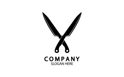 Kökskniv symbol mall logotyp vektor version 6