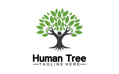 Koncepcja ludzkiego drzewa miłość zapisz zielone logo w wersji 7