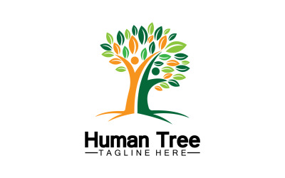 Koncept lidského stromu láska zachránit zelené logo verze 17