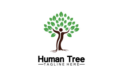 Koncept lidského stromu láska zachránit zelené logo verze 18