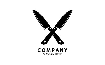 Küchenmesser-Symbol-Vorlage, Logo-Vektor, Version 11