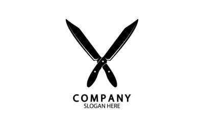 Küchenmesser-Symbol-Vorlage, Logo-Vektor, Version 12