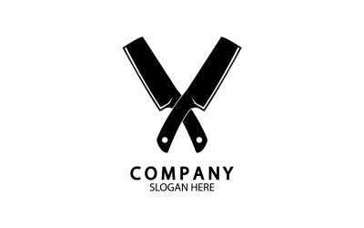 Küchenmesser-Symbol-Vorlage, Logo-Vektor, Version 1