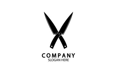 Küchenmesser-Symbol-Vorlage, Logo-Vektor, Version 2
