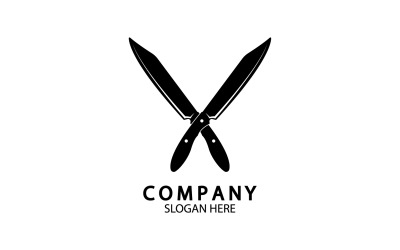 Logo šablony symbolu kuchyňského nože vektorové verze 12