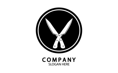 Logo šablony symbolu kuchyňského nože vektorové verze 47