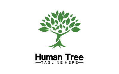 Mänskligt träd koncept kärlek spara grön logotyp version 10