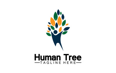 Mänskligt träd koncept kärlek spara grön logotyp version 12