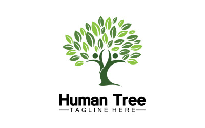 Mänskligt träd koncept kärlek spara grön logotyp version 19