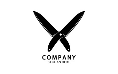 Mutfak bıçağı sembolü şablonu logo vektör sürümü 16