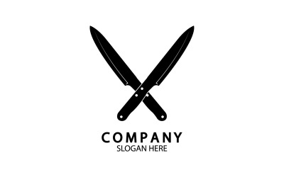 Mutfak bıçağı sembolü şablonu logo vektör sürümü 24