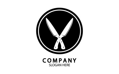 Mutfak bıçağı sembolü şablonu logo vektör sürümü 59