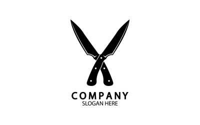 Mutfak bıçağı sembolü şablonu logo vektör sürümü 7