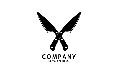 Mutfak bıçağı sembolü şablonu logo vektör sürümü 8