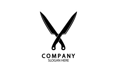 Plantilla de símbolo de cuchillo de cocina logo vector versión 6