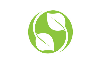 Ikona logo drzewa ekologicznego z zielonymi liśćmi, wersja 18