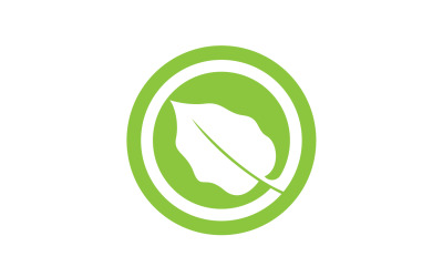 Ikona logo drzewa ekologicznego z zielonymi liśćmi, wersja 21