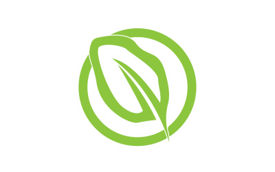 Logo ikony zeleného listu ekologického stromu verze 22