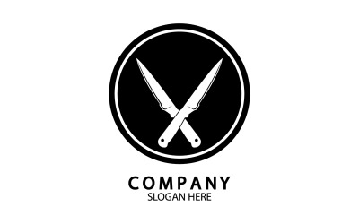 Logo šablony symbolu kuchyňského nože vektorové verze 60