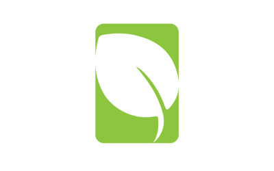 Logotipo de icono de árbol ecológico de hoja verde versión 1