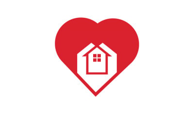 Love home sweet heart symbol logo version 20
