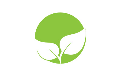 Versão 9 do logotipo do ícone da árvore ecológica da folha verde