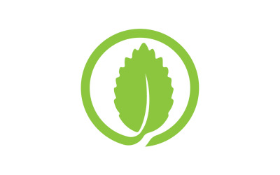 Zöld levelű ökofa ikon logó 14-es verziója