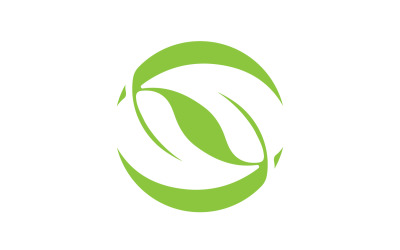 Zöld levelű ökofa ikon logó 20-as verziója